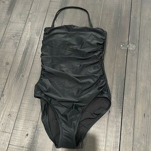 NWT J Crew one piece black bathing suit.